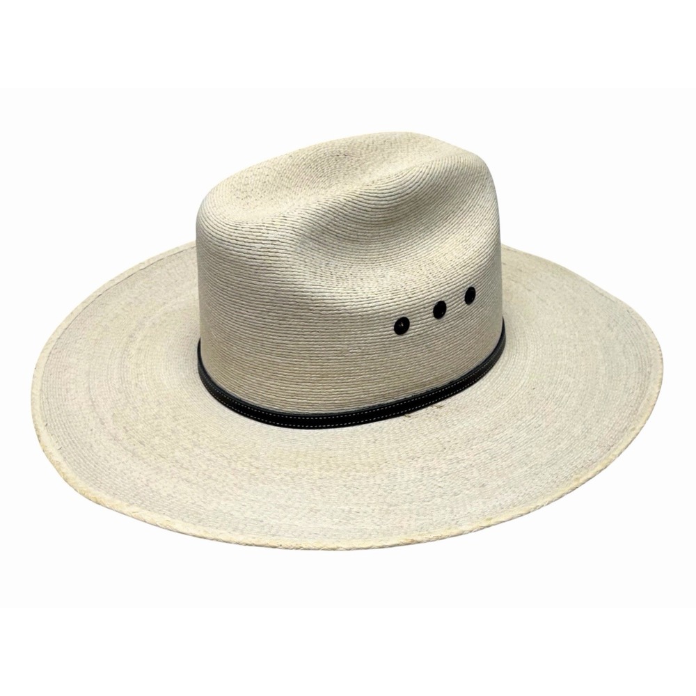 Atwood 7X Marfa Low Crown Long Oval Natural Straw Cowboy Hat Size 7 1/2 - Picture 4 of 13